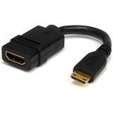 StarTech.com 5in High Speed HDMI Adapter Cable with Ethernet to HDMI Mini - F/M