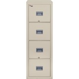 FireKing Patriot Series 4-Drawer Vertical Fire Files - 17.7" x 31.6" x 52.8" - 4 x Drawer(s) for File - Letter - Vertical - Fire Proof, Impact Resistant, Locking Drawer, Scratch Resistant, Recessed Handle, Ball Bearing Slide - Parchment - Gypsum, Steel, Metal