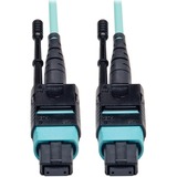 Tripp Lite by Eaton MTP/MPO Patch Cable with Push/Pull Tabs 12 Fiber 40GbE 40GBASE-SR4 OM3 Plenum-Rated - Aqua 1M (3 ft.)