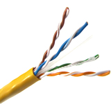 Image of Weltron 1000ft Cat6 UTP 550 MHz Solid Plenum Cable - Yellow