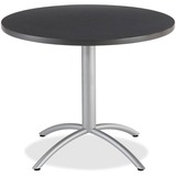 Iceberg CafeWorks 36" Round Cafe Table - Melamine Round Top - Powder Coated - 1.1" Table Top Thickness x 36" Table Top Diameter - 30" Height - Assembly Required - Graphite - Particleboard Top Material - 1 Each