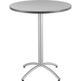 Iceberg 65667 - CafeWorks Bistro Table, 36" Round, Gray - Round Top - 1.1" Table Top Thickness x 36" Table Top Diameter - Vinyl, Particleboard, Steel, Melamine - 1 Each