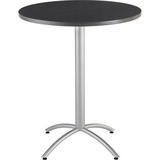 Iceberg CafeWorks 36" Round Bistro Table - Melamine Round Top - Powder Coated Base x 1.1" Table Top Thickness x 36" Table Top Diameter - 42" Height - Graphite