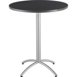 Iceberg CafeWorks 36" Round Bistro Table - Melamine Round Top - Powder Coated - 1.1" Table Top Thickness x 36" Table Top Diameter - 42" Height - Graphite - Particleboard Top Material - 1 Each