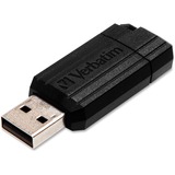 VER49065 - 64GB PinStripe USB Flash Drive - Black