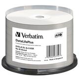 Verbatim DVD+R DL 8.5GB 8X DataLifePlus White Thermal Printable, Hub Printable - 50pk Spindle