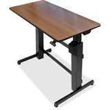 Ergotron WorkFit-D, Sit-Stand Desk (Walnut Surface) - Rectangle Top - 29.48 kg Capacity - Adjustable Height - 30.6" to 50.6" Adjustment x 47.6" Table Top Width x 23.5" Table Top Depth - Steel, Metal, Wood Grain - 1 Each