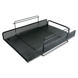 Artistic Desk Tray - 10" Height x 13.8" Width x 3.5" Depth - Scratch Resistant, Stain Resistant - Powder Coated - Black - Metal - 1 Each