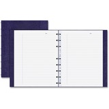 Blueline MiracleBind Notebook - 150 Pages - Twin Wirebound - Ruled Margin - 9 1/4" x 7 1/4" - White Paper - Purple Ribbed Cover - Micro Perforated, Self-adhesive Tab, Index Sheet, Hard Cover, Pocket - Recycled - 1 Each