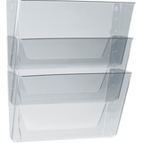 Storex Wall Pocket - 7" Height x 13" Width x 4" Depth - Unbreakable, Shatter Proof - 100% Recycled - Clear - Polycarbonate - 3 / Pack