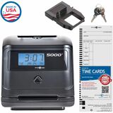 Pyramid Time Systems 5000 Auto Totaling Time Clock - Card Punch/Stamp - 100 Employees - Week, Bi-weekly, Semi-monthly, Month Record Time