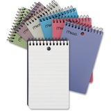 Mead Memo Book - 200 Pages - 100 Sheets - Plain - Wire Bound - 3" x 5" - White Paper - Black Binding - Poly Cover - Hole-punched - 1 Each