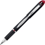 uniball&trade; Jetstream Rollerball Pen - Medium Pen Point - 1 mm Pen Point Size - Red Pigment-based Ink - Black Stainless Steel Barrel - 1 Each