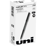 uniball&trade; Onyx Rollerball Pens - Micro Pen Point - 0.5 mm Pen Point Size - Conical Pen Point Style - Black Dye-based Ink - Matte Black Barrel - Metal Tip - 1 Dozen