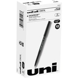 uniball&trade; Onyx Rollerball Pens - Fine Pen Point - 0.7 mm Pen Point Size - Conical Pen Point Style - Black Dye-based Ink - Matte Black Barrel - Metal Tip - 1 Dozen