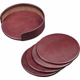 DACA3045 - Dacasso Leather Coasters - Set of 4 wit...