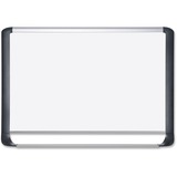 MasterVision Black Series - 47.2" (3.9 ft) Width x 35.4" (3 ft) Height - White Lacquered Steel Surface - Black Aluminum Frame - Rectangle - Non-magnetic, Pen Tray - 1 Each