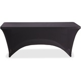 Iceberg Stretch Fabric Table Cover - Polyester, Spandex - Black - 1 Each