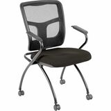 Lorell+Mesh+Back+Fabric+Seat+Nesting+Chairs