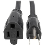 Tripp Lite 3ft Power Cord Extension Cable 5-15P to 5-15R Heavy Duty 15A 14AWG 3' - 14 Gauge - 120 V AC15 A - Black - 3 ft Cord Length