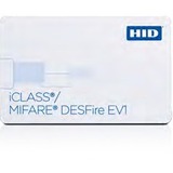 Hid Global 2434CKG1NNN Smart Cards/Tags Hid Iclass/mifare Desfire Ev1 Id Card - Printable - Smart Card - 3.37" X 2.13" Length - White - Poly 