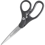 Westcott KleenEarth 8" Basic Recycled Bent Scissors - 8" (203.20 mm) Overall Length - Bent-left/right - Stainless Steel - Black - 1 Each