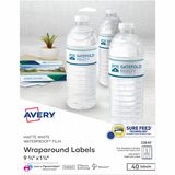 Avery® Durable Waterproof Labels, 1.25" x 9.75" , 40 Total - 9 3/4" Width x 1 1/4" Length - Permanent Adhesive - Rectangle - Laser, Inkjet - White - Film - 5 / Sheet - 8 Total Sheets - 40 Total Label(s) - 40 / Pack