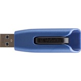 Verbatim 128GB Store 'n' Go V3 Max USB 3.0 Flash Drive - Blue - 128 GB - USB 3.0 - 175 MB/s Read Speed - 80 MB/s Write Speed - Blue, Black - Lifetime Warranty - 1 Each