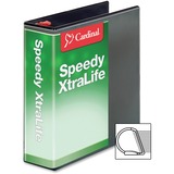 Cardinal Speedy XtraLife Slant-D Ring Binders - 3" Binder Capacity - Letter - 8 1/2" x 11" Sheet Size - D-Ring Fastener(s) - 2 Pocket(s) - Polyolefin-covered Chipboard - White - Locking Ring, Non-stick, Clear Overlay, Split Resistant, Tear Resistant, Flat