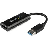 StarTech.com USB 3.0 to HDMI Adapter, 1080p Slim USB to HDMI Display Adapter Converter for Monitor, External Graphics Card, Windows Only - USB 3.0 to HDMI adapter 1920x1200/1080p/2ch audio - For connecting USB Type-A computer/laptop to HDMI monitor/display/projector - Ultra-slim USB-A to HDMI adapter works w/ Windows only - Bus-powered external video/graphics card - Auto-driver install