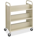 Safco Steel Shelf Double-Sided Book Carts, 6-Shelf Cart - 6 Shelf - 2.50" (63.50 mm) Caster Size - Steel - x 36" Width x 18.5" Depth x 43.5" Height - Sand - 1 Each