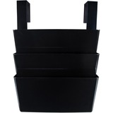 Storex Wall Pocket - 3 Pocket(s) - 14.3" Height x 13" Width x 4" Depth - 100% Recycled - Black - 3 / Set