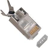 Platinum Tools RJ45 CAT6A 10 Gig Shielded Connector, w/Liner, Solid 3-Prong. 50/Bag