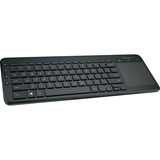 Microsoft All-in-One Media Keyboard - Wireless Connectivity - RF - 32.81 ft (10000 mm) - USB Interface Multimedia Hot Key(s) - French - Smart TV, Gaming Console - TouchPad - PC, Mac, Windows - Black