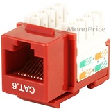 Monoprice 5383 Cable Ends/Connectors Cat6 Punch Down Keystone Jack - Red 999570710313