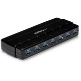 StarTech.com 7 Port SuperSpeed USB 3.0 Hub - Desktop USB Hub with Power Adapter - Black - Add 7 external, SuperSpeed USB 3.0 ports to a computer from a single USB connection - 7 Port USB 3.0 Hub with Power Adapter - Black USB Hub - 5 Gbps USB 3 Hub - Seven Port USB 3.0 Hub - USB 3.0 Desktop Hub - 7 Port USB 3.0 Hub - Hub USB 3.0
