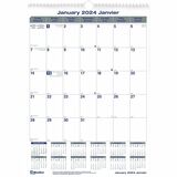 Blueline Blueline Net Zero Carbon Monthly Wall Calendar - Julian Dates - Monthly, Yearly, Daily - January 2024 - December 2024 - 1 Month Single Page Layout - Twin Wire - Chipboard - 17" Height x 12" Width - Eyelet, Reference Calendar, Reinforced, Bilingua