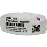 Zebra Vinyl Infant Wristband (Self-locking Closure) - 0.4" Width x 8.5" Length - White - Vinyl - 250
