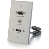 Image of C2G HDMI, VGA + 3.5mm Pass Through Single Gang Wall Plate