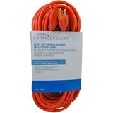 Compucessory Heavy-duty Indoor/Outdoor Extension Cord - 16 Gauge - 125 V AC / 13 A - Orange - 50 ft Cord Length - 1