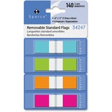 Sparco Pop-Up Dispenser Page Flags - 140 x Assorted - 1/2" - Assorted - Cellophane - Self-adhesive, Repositionable, Removable, Writable - 140 / Pack