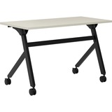 HON Multipurpose Table - Flip Base - Laminated, Light Gray Top - 48" Table Top Width x 24" Table Top Depth x 1" Table Top Thickness - 29.5" Height - Light Gray - Steel - 1 Each