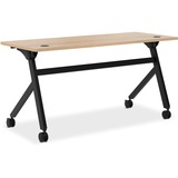 HON Multi-Purpose Table, Flip Base - Laminated, Wheat Top - 60" Table Top Width x 24" Table Top Depth x 1" Table Top Thickness - 29.5" Height - Steel - 1 Each