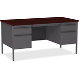 Lorell Fortress Series Double-Pedestal Desk