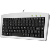 Adesso USB Mini Keyboard - USB, PS/2 - 88 Keys - Silver, Black