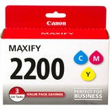 Canon PGI-2200 CMY Original Inkjet Ink Cartridge - Yellow, Cyan, Magenta - 3 Pack - Inkjet - 3 Pack