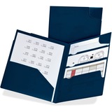 Pendaflex Divide It Up Letter Pocket Folder - 8 1/2" x 11" - 110 Sheet Capacity - 4 Inside Front & Back Pocket(s) - Navy - 1 Each