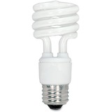 Satco 13-watt Fluorescent T2 Spiral CFL Bulb - 13 W - 60 W Incandescent Equivalent Wattage - 120 V AC - 900 lm - Spiral - T2 Size - White Light Color - E26 Base - 12000 Hour - 4400.3°F (2426.8°C) Color Temperature - 82 CRI - Energy Saver - 4 / Box
