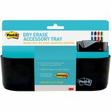 Post-it&reg; Dry-Erase Accessory Tray - 5.2" Height x 8.4" Width x 3" Depth - Plastic - Black - 1 Each