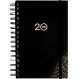 Basics&reg; Daily Diary Flexible Cover 8" x 5" Bilingual Black